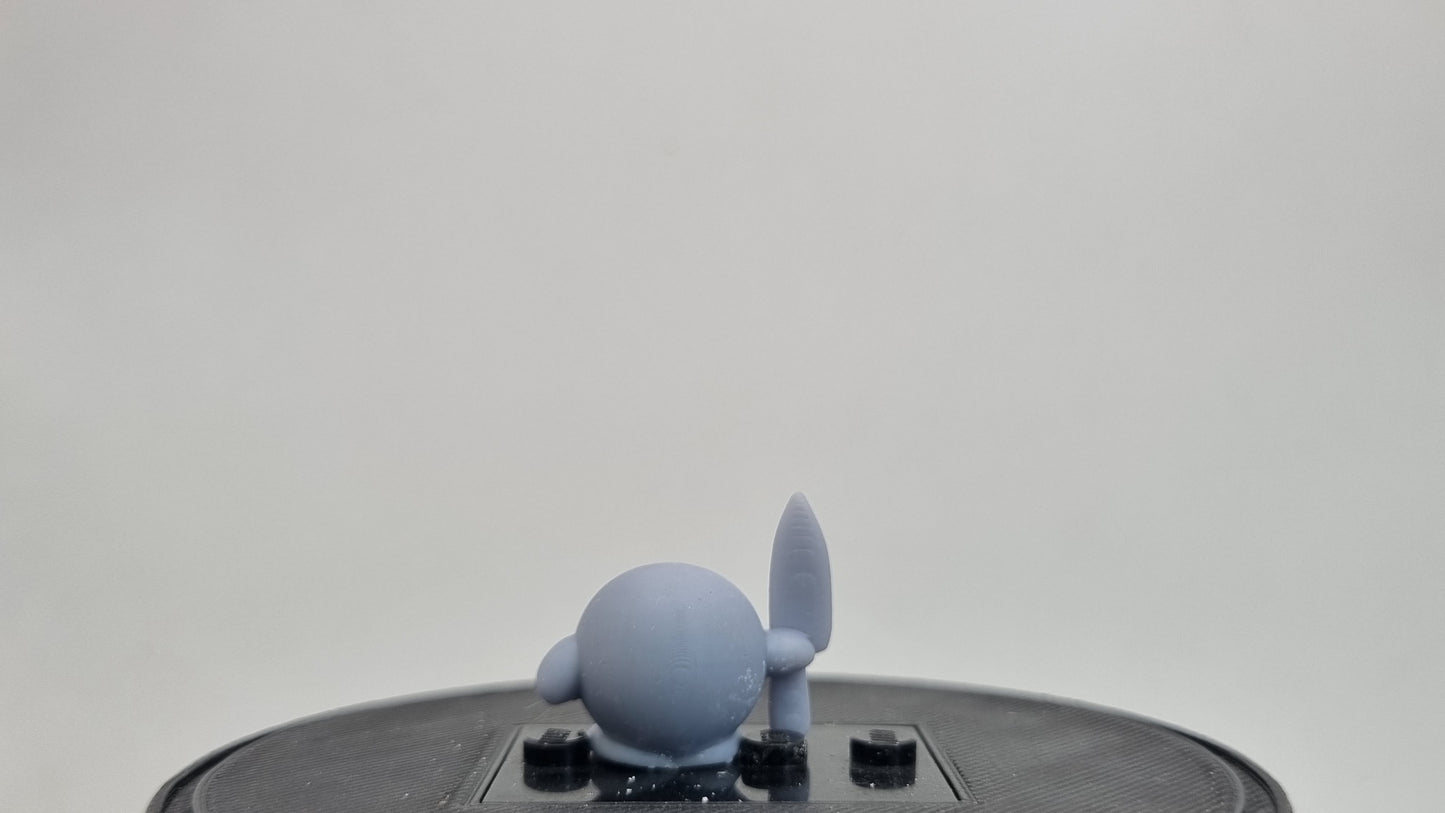 Building toy custom 3D printed purple blob with knife!