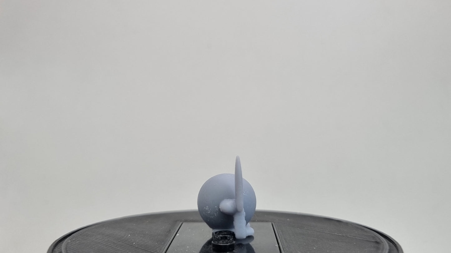 Building toy custom 3D printed purple blob with knife!