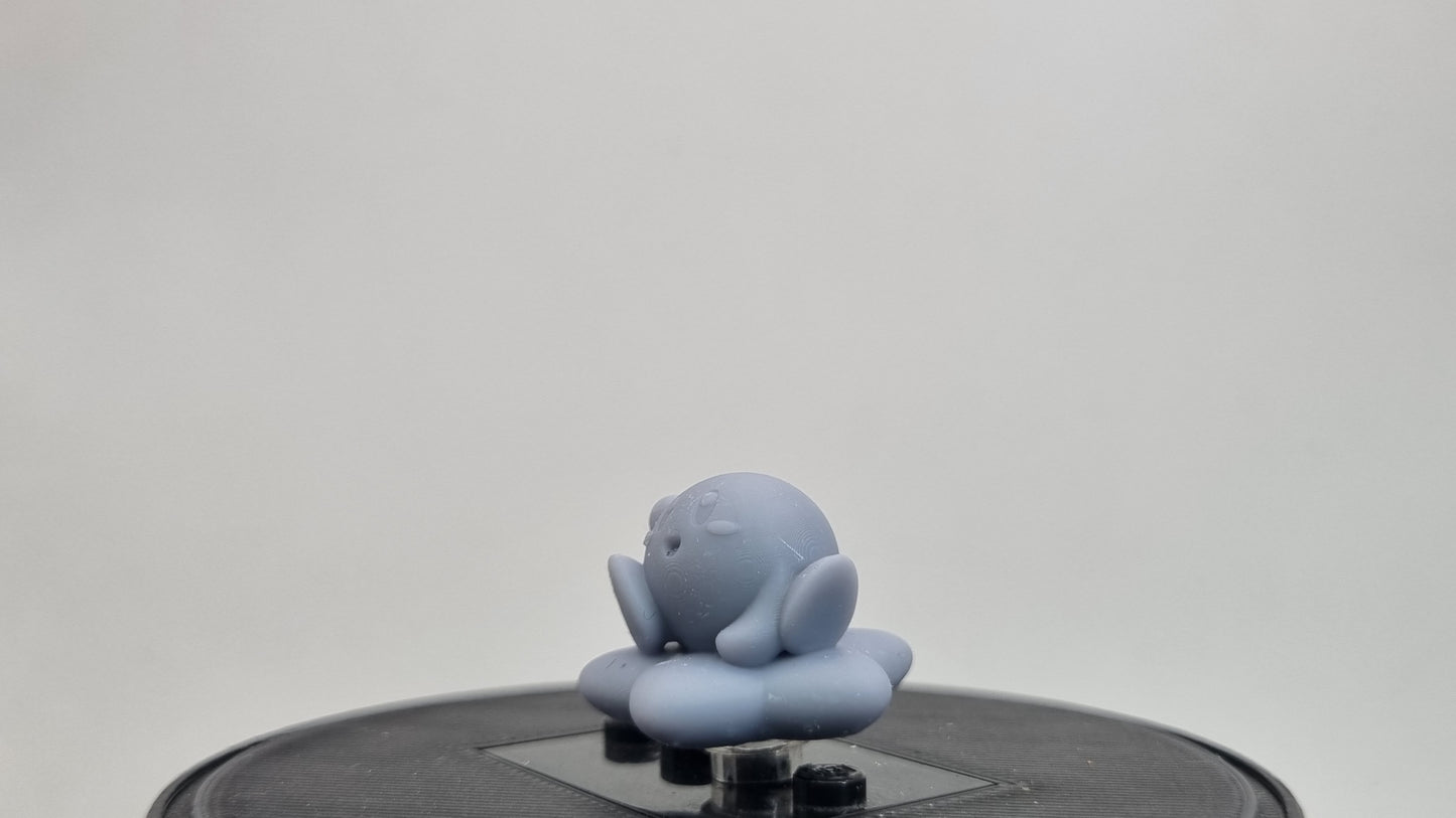 Building toy custom 3D printed purple blob on star!