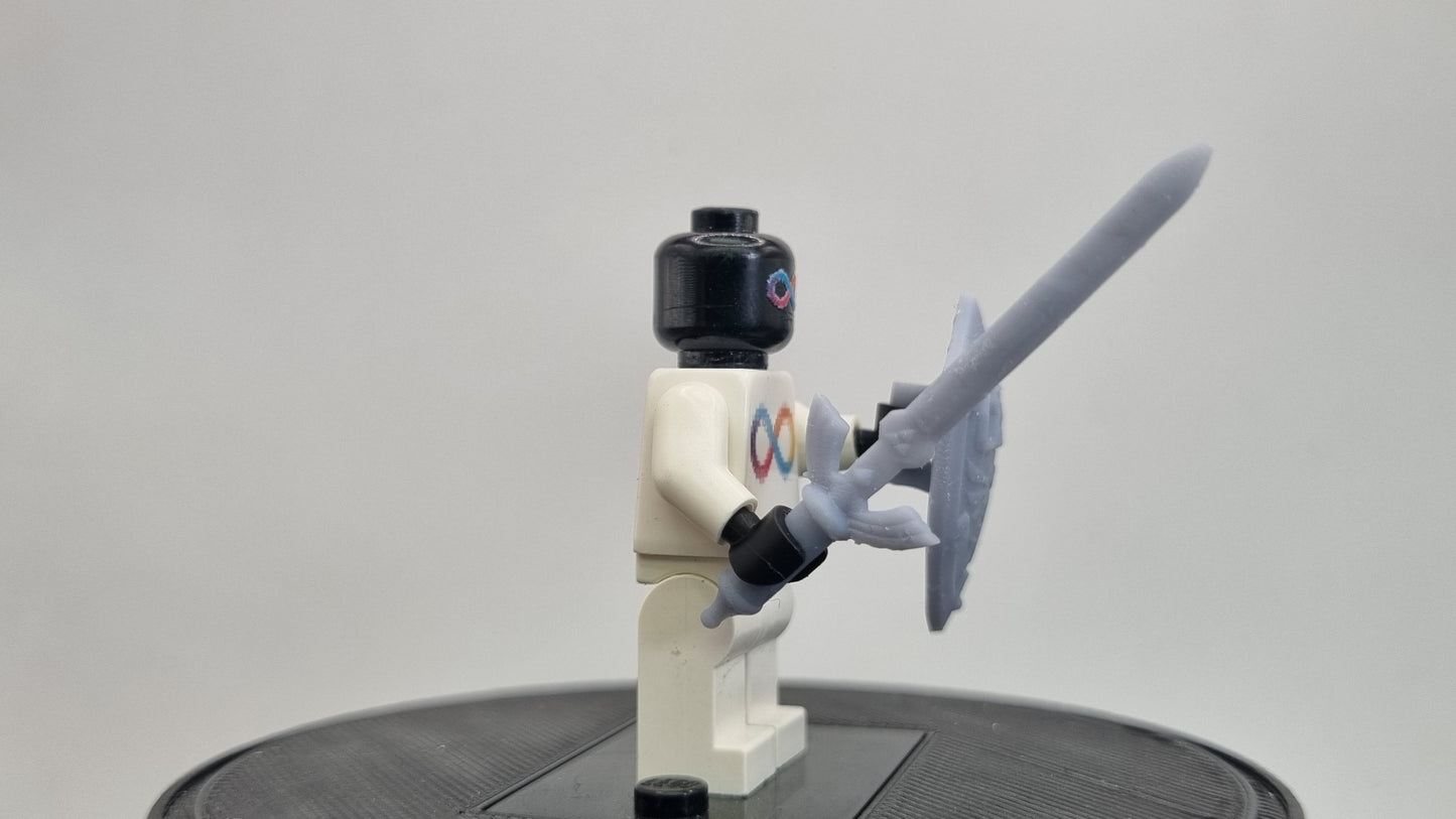 Building toy custom 3D printed shield and sword!