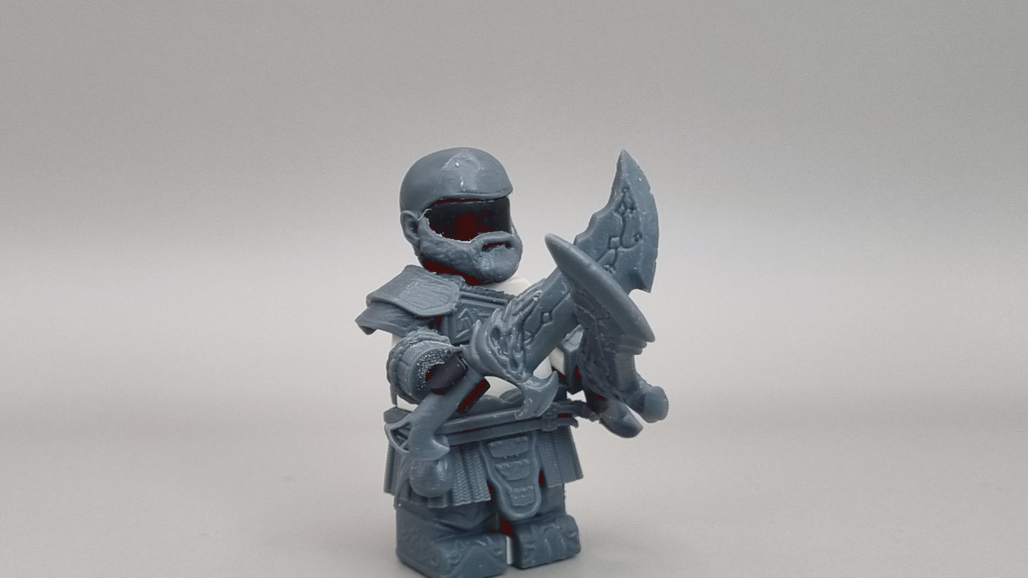 Building toy custom 3D printed older and wiser angry god killer! Printed in 12k high resolution resin!