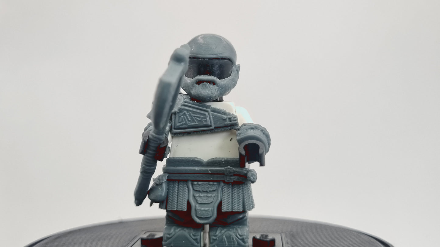 Building toy custom 3D printed older and wiser angry god killer! Printed in 12k high resolution resin!