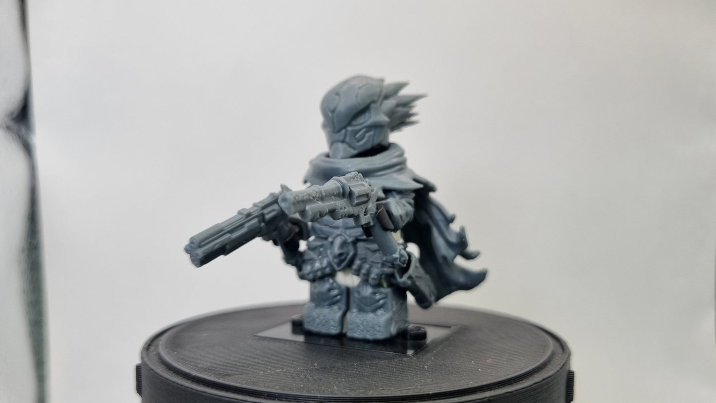 Building toy custom 3D printed horse rider with guns! Printed in 12k high resolution resin!