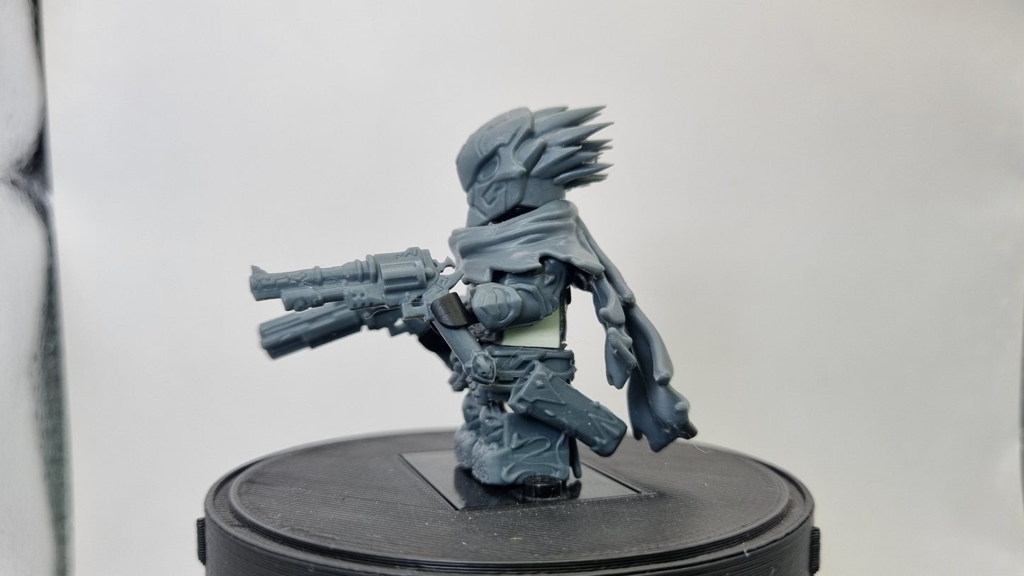 Building toy custom 3D printed horse rider with guns! Printed in 12k high resolution resin!