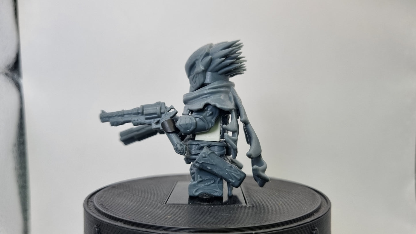 Building toy custom 3D printed horse rider with guns! Printed in 12k high resolution resin!