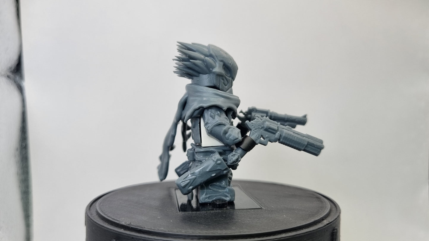 Building toy custom 3D printed horse rider with guns! Printed in 12k high resolution resin!