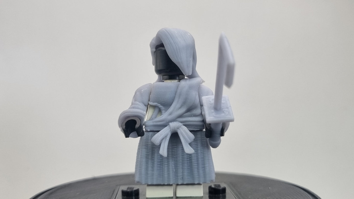 Building toy custom 3D printed soul fighter with hooked sword!