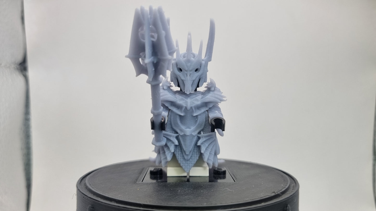 Building toy custom 3D printed evil lord new armor with cape!