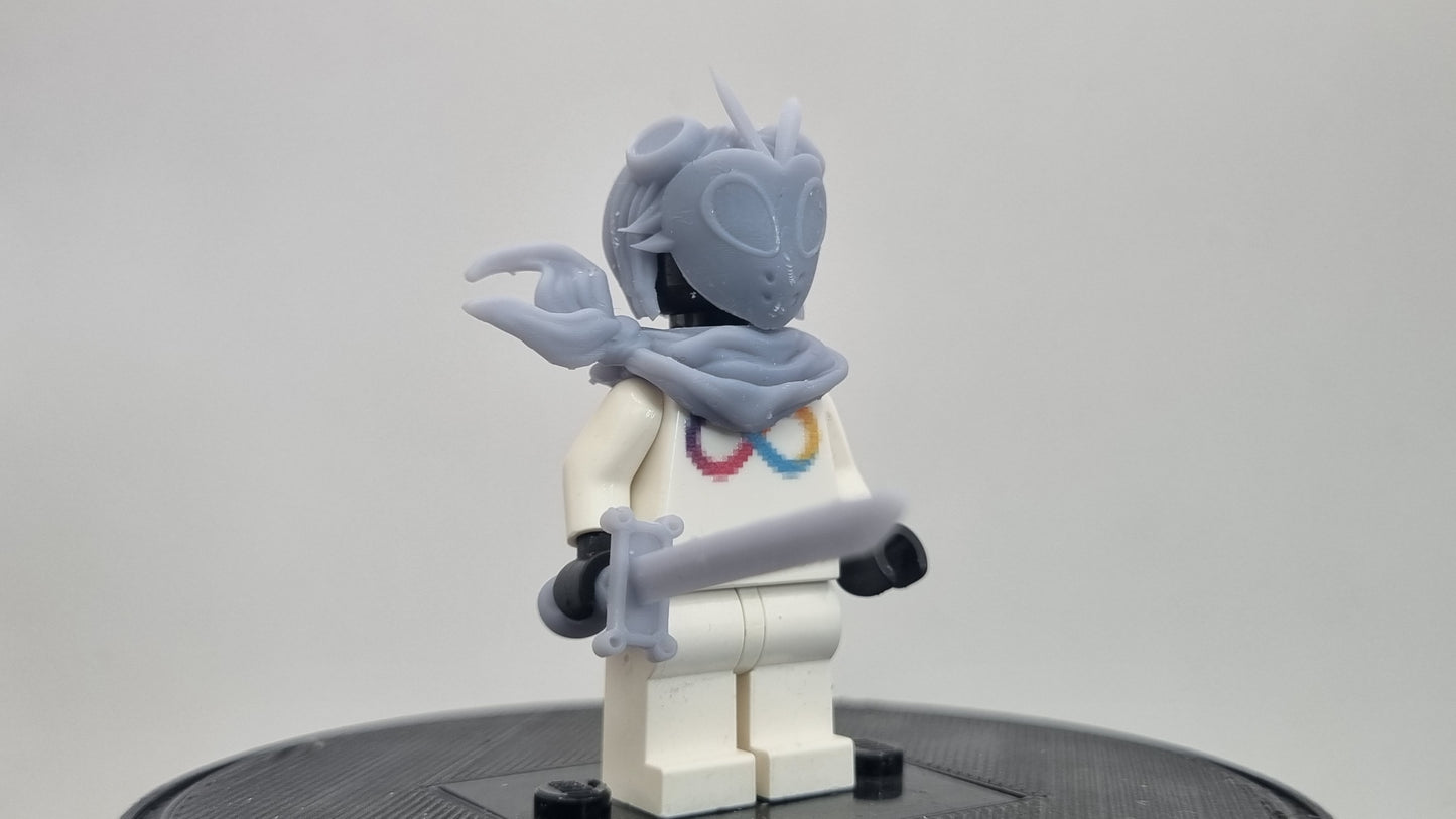 Building toy custom 3D printed soul fighter masked girl!