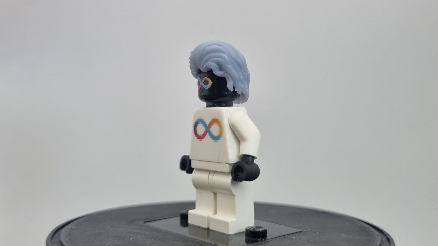 Building toy custom 3D printed laughing villain hair!