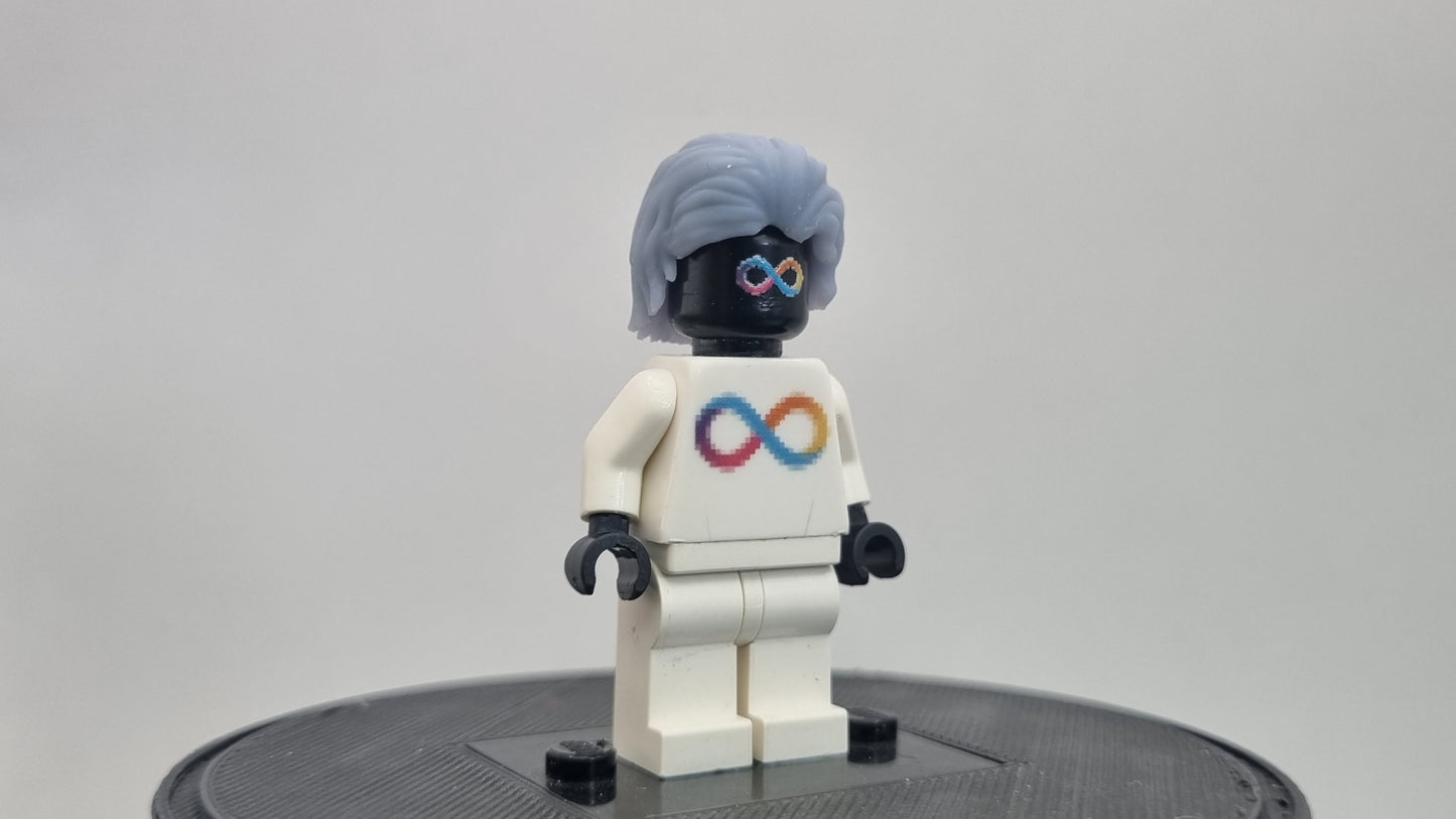 Building toy custom 3D printed laughing villain hair!