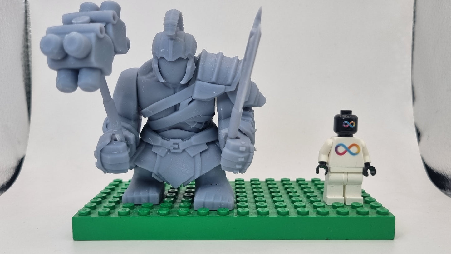 Building toy custom 3D printed super hero green gladiator monster!