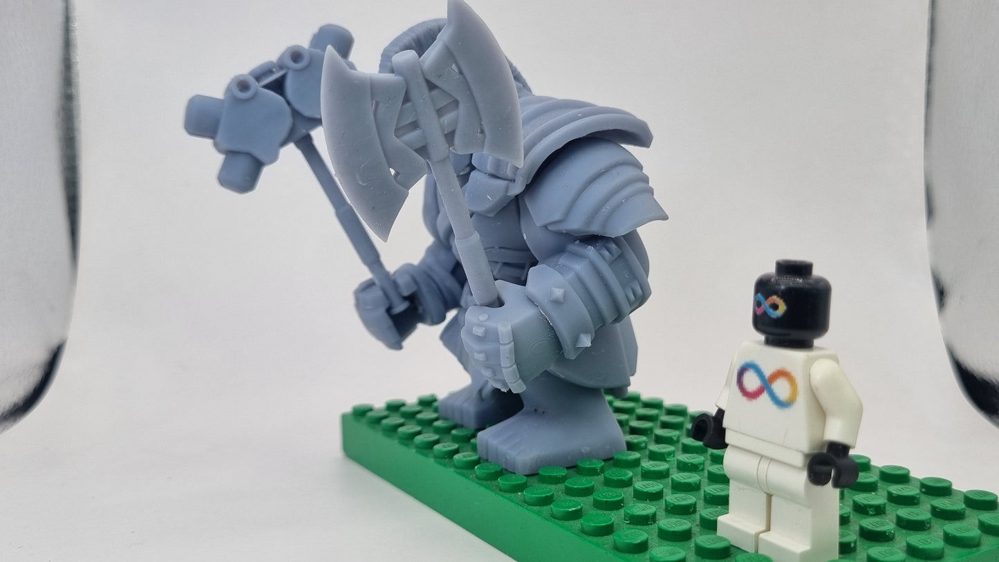 Building toy custom 3D printed super hero green gladiator monster!