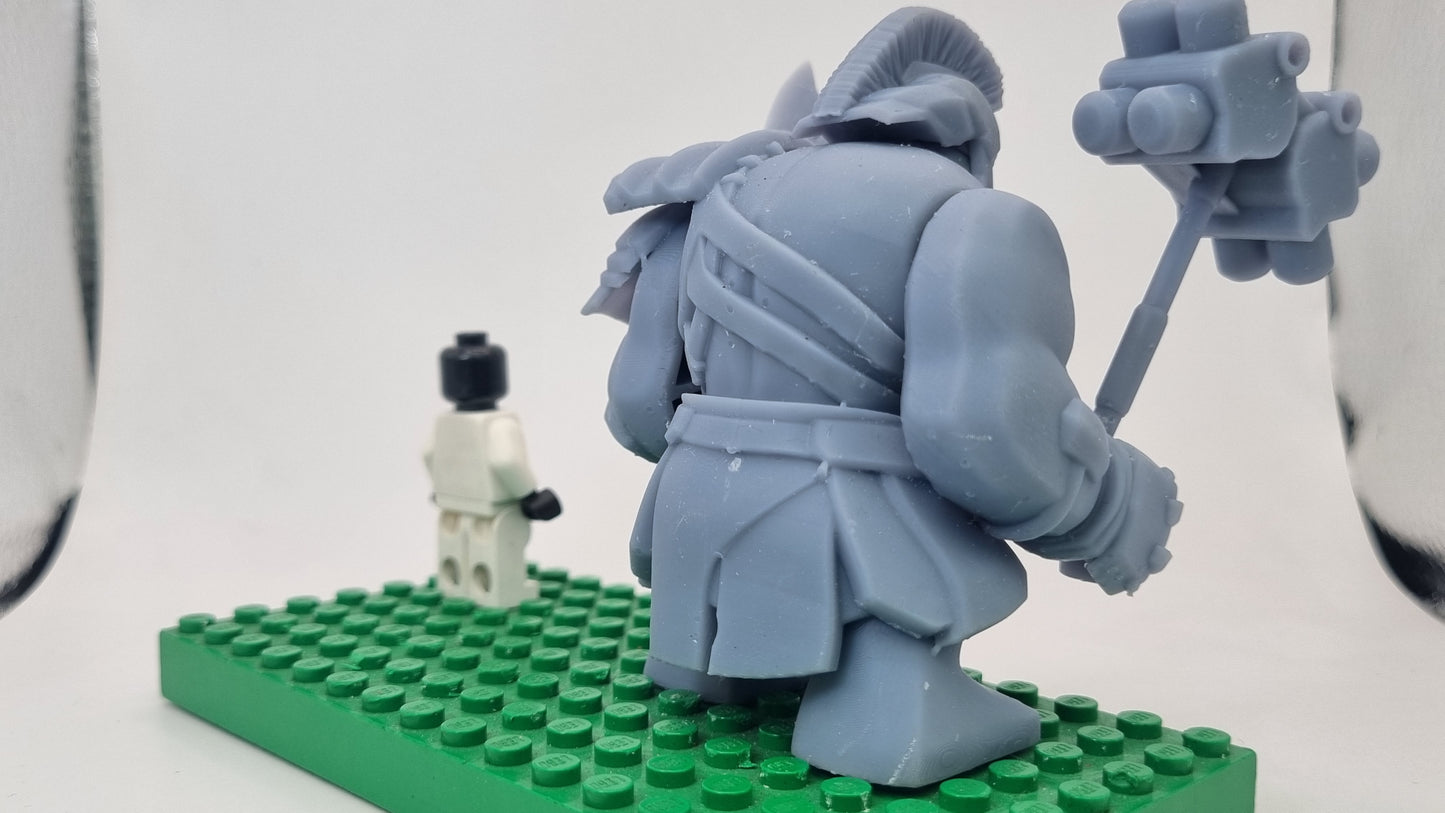 Building toy custom 3D printed super hero green gladiator monster!