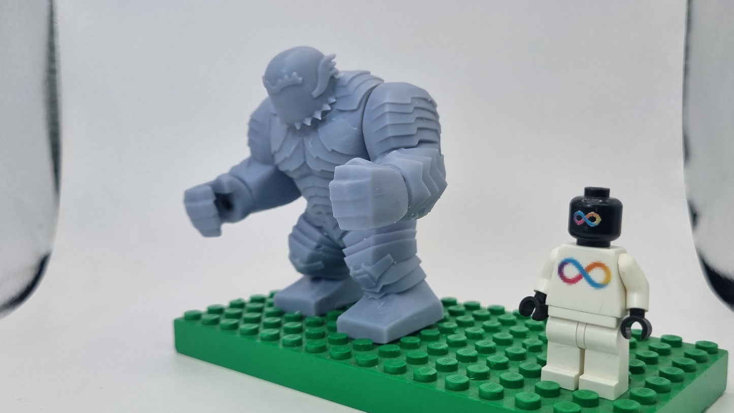 Building toy custom 3D printed super hero blue monster!