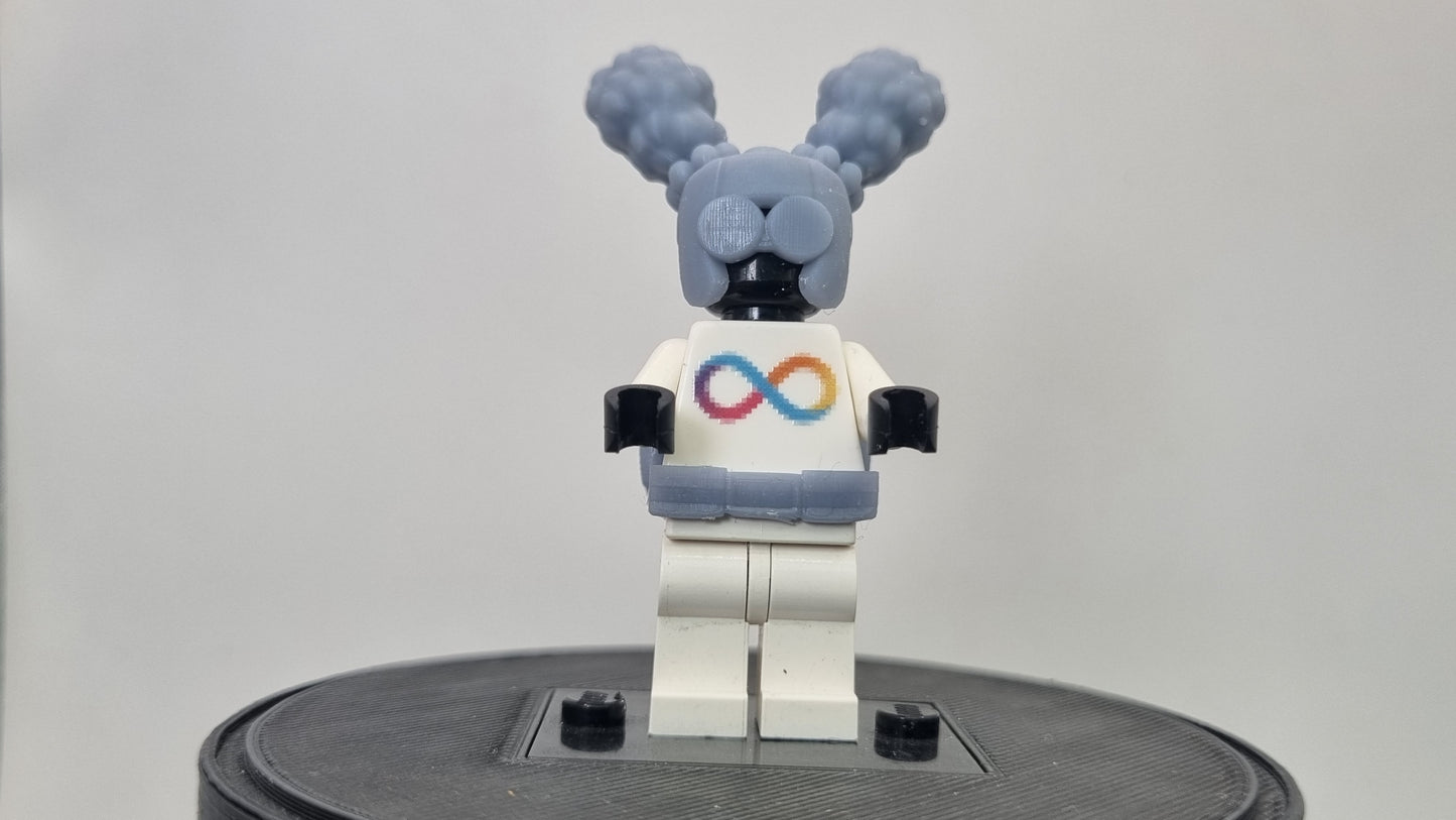 Building toy custom 3D printed super hero girl with two pony tails!