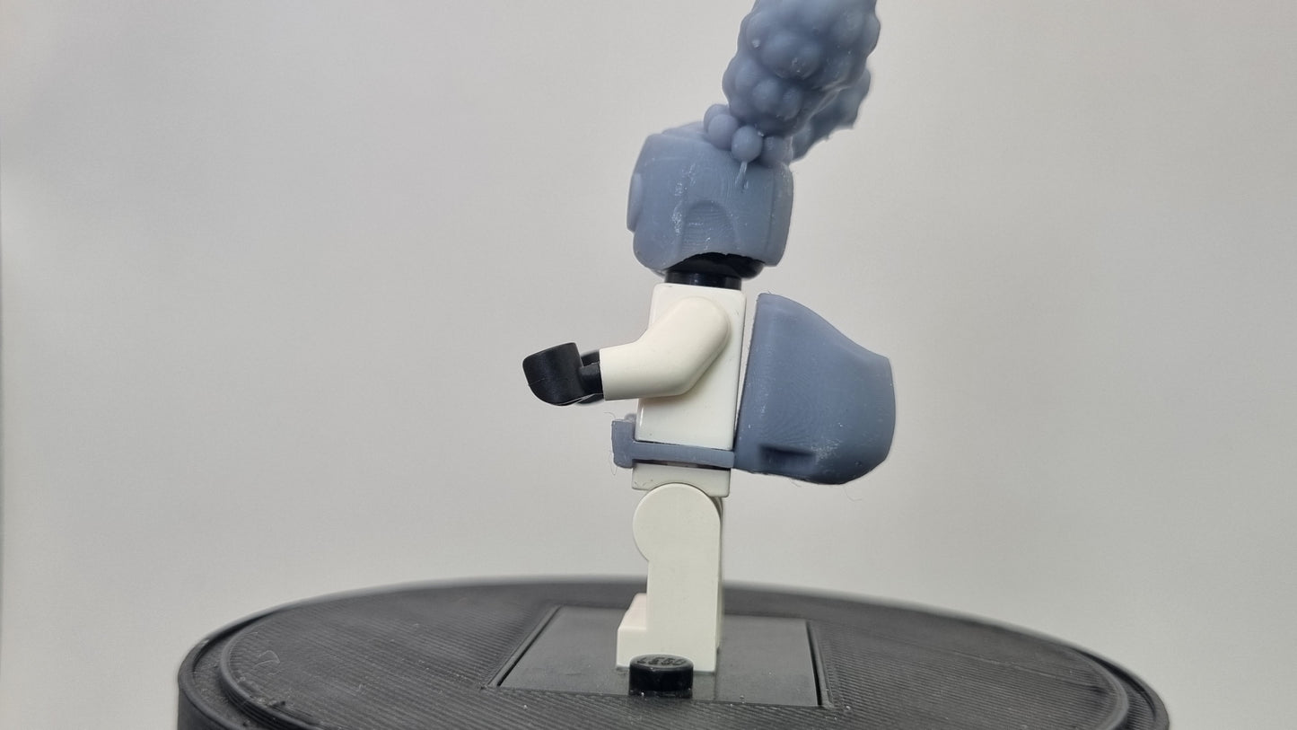 Building toy custom 3D printed super hero girl with two pony tails!
