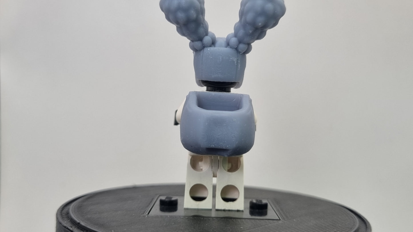 Building toy custom 3D printed super hero girl with two pony tails!