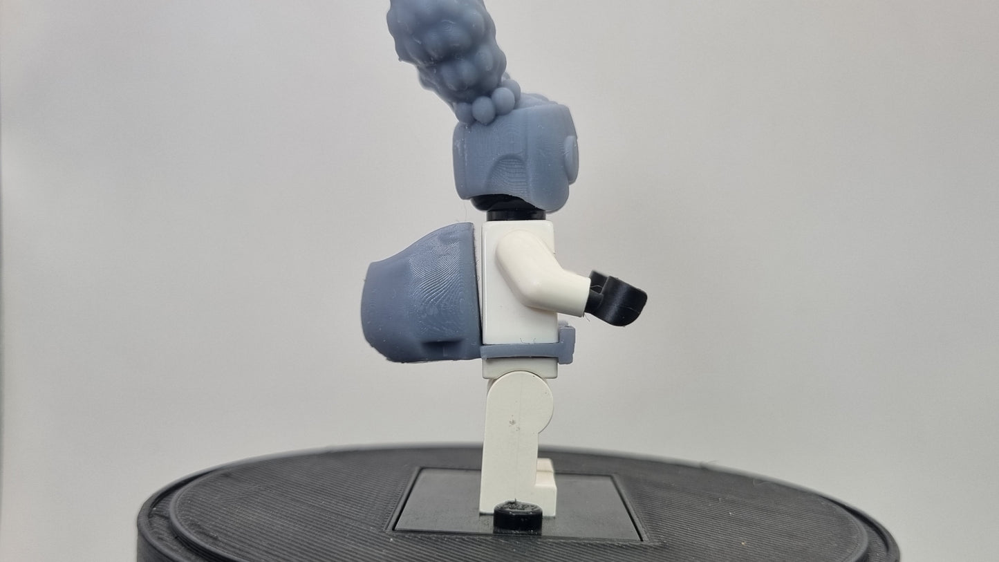 Building toy custom 3D printed super hero girl with two pony tails!