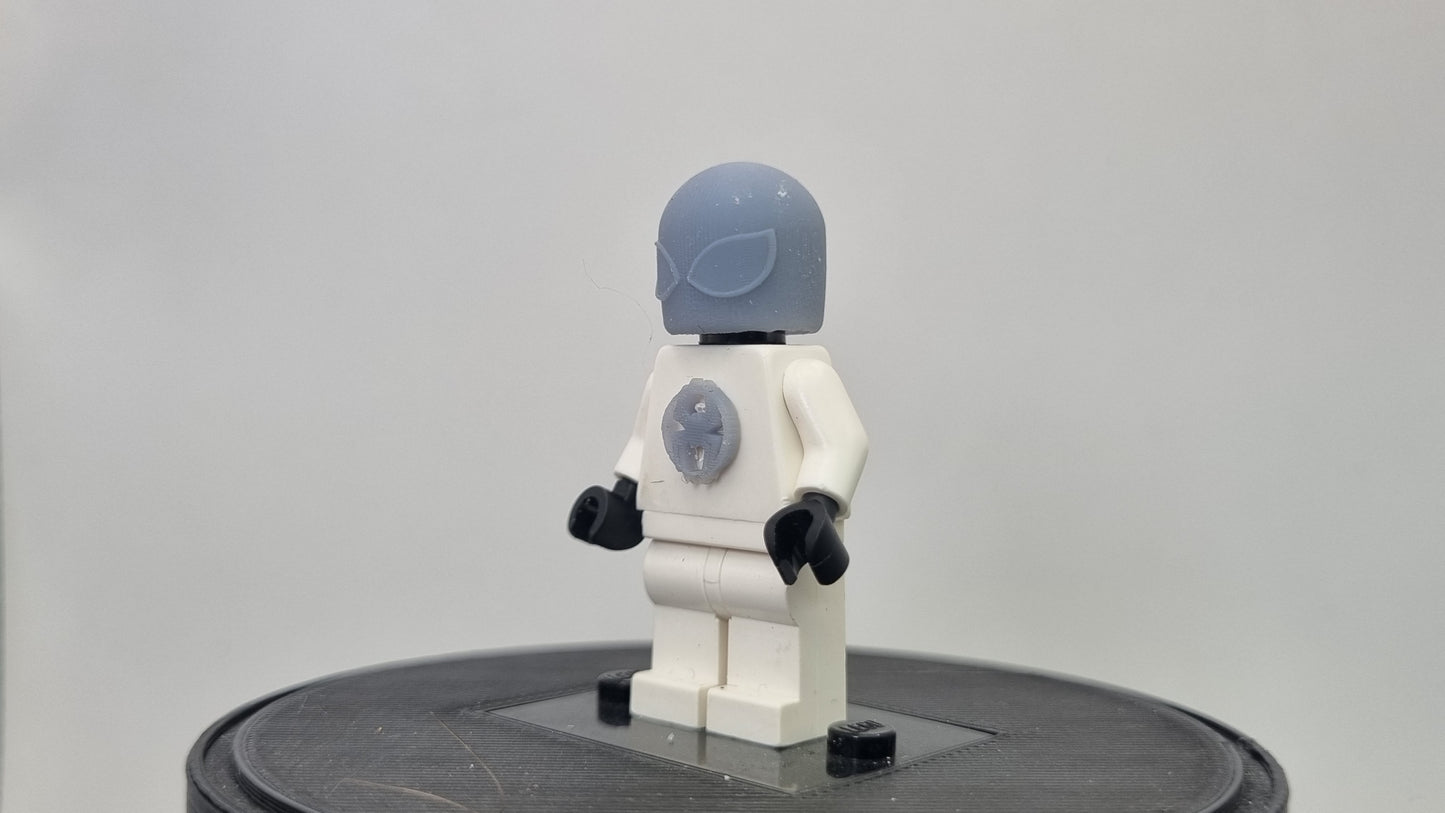 Building toy custom 3D printed super hero coler archnid with normal eyes!