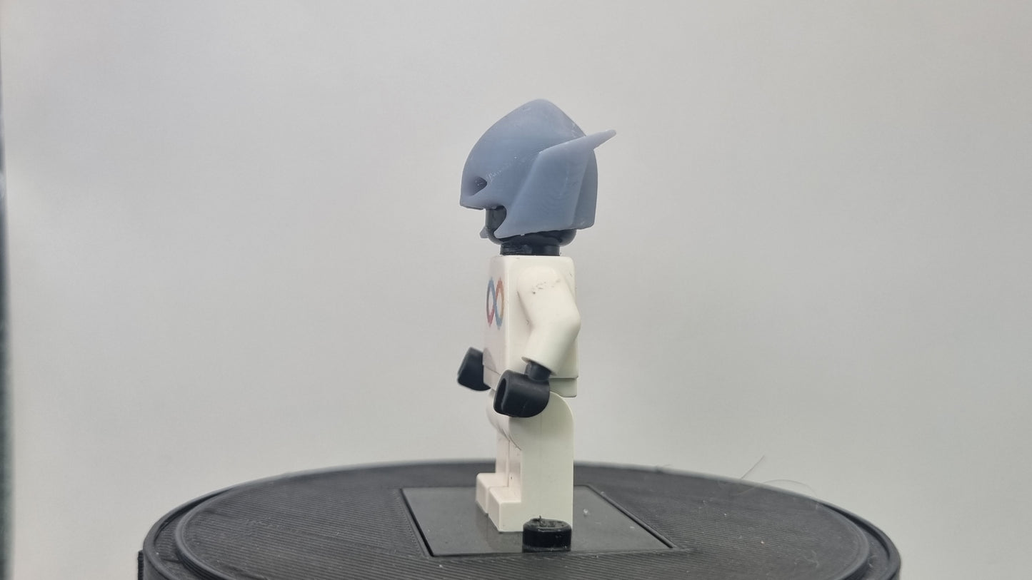 Building toy custom 3D printed super hero pointy helmet!