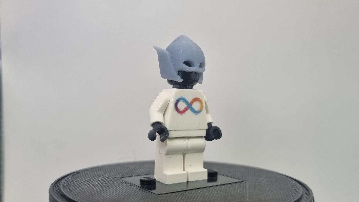 Building toy custom 3D printed super hero pointy helmet!