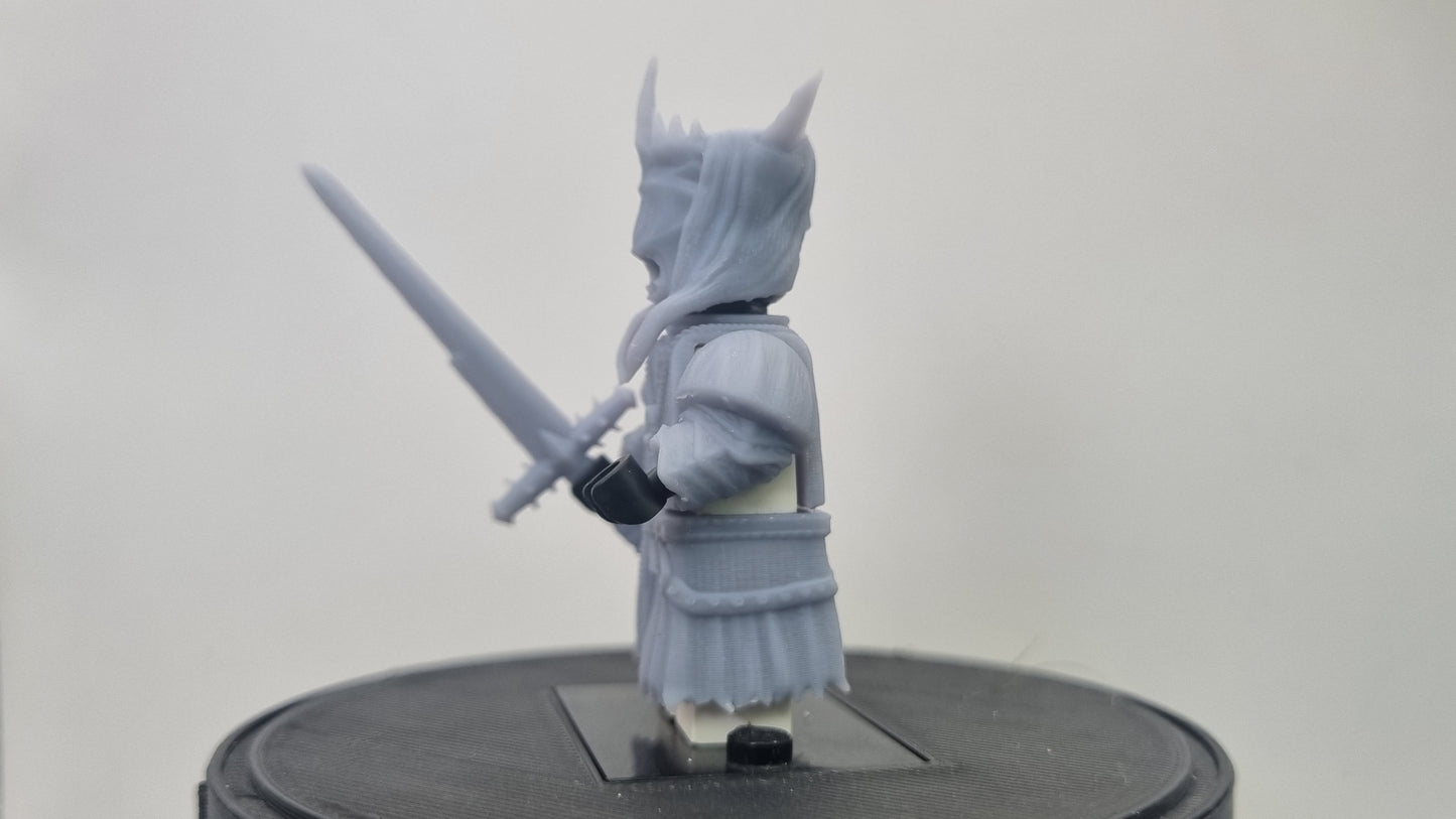 Building toy custom 3D printed evil lord servant who is moutless!