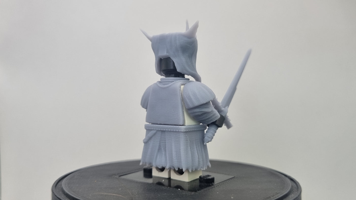 Building toy custom 3D printed evil lord servant who is moutless!