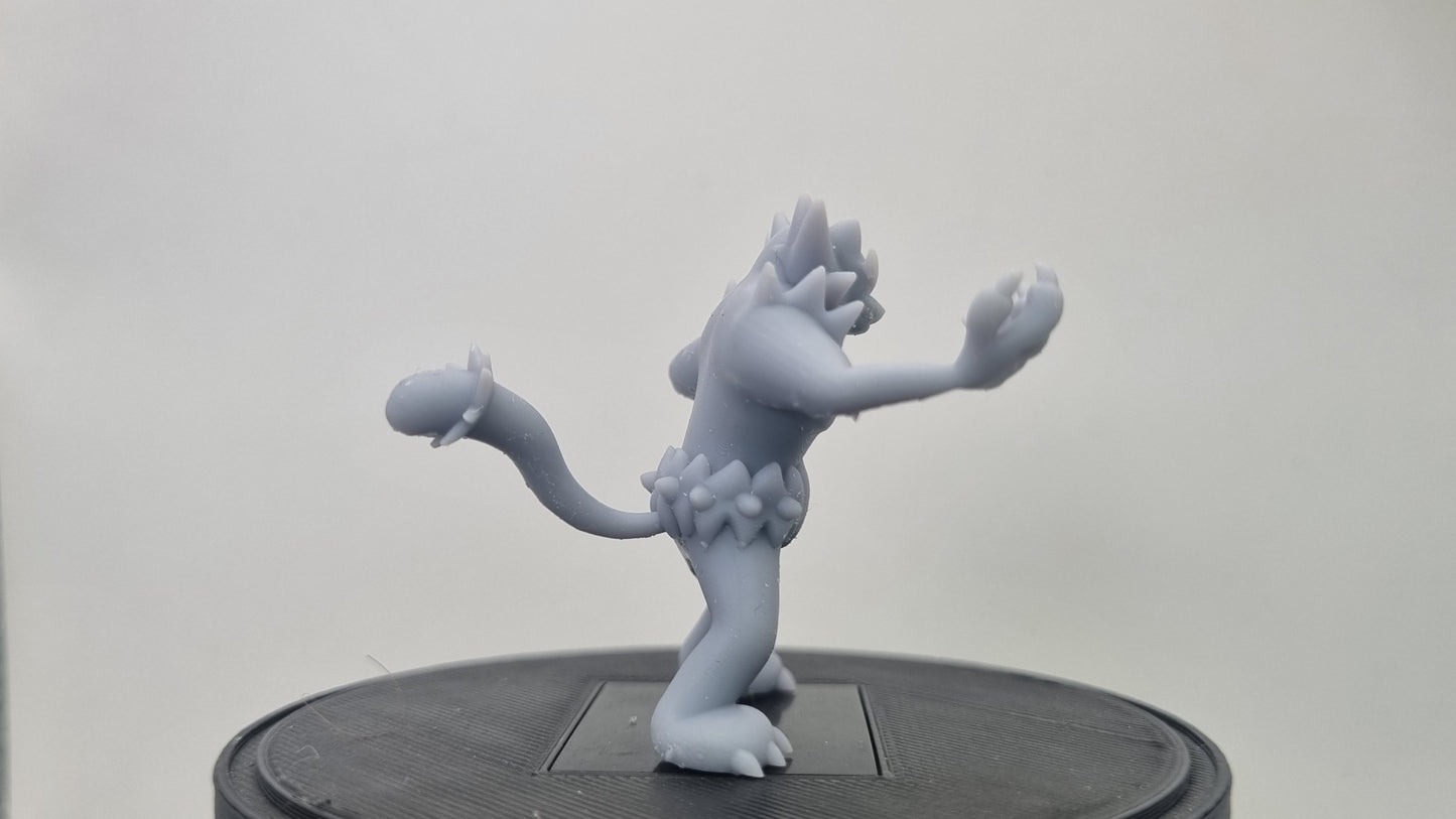 Building toy custom 3D printed animal to catch standing flaming cat!