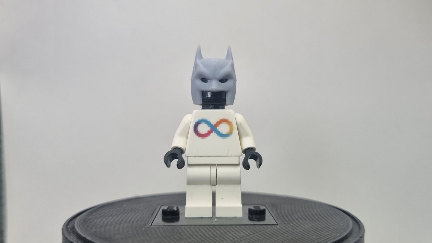 Building toy custom 3D printed super hero bat mask with open mouth!