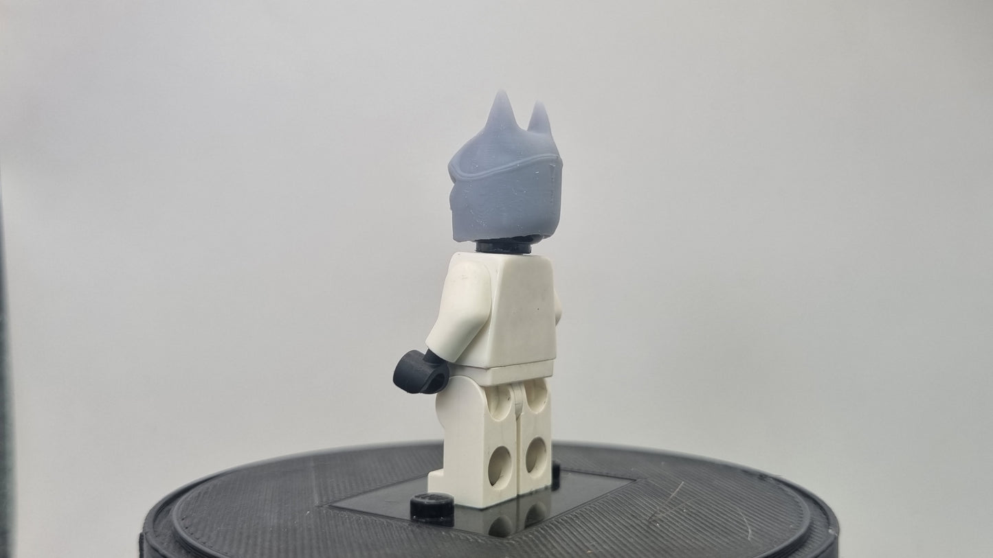 Building toy custom 3D printed super hero bat mask with open mouth!
