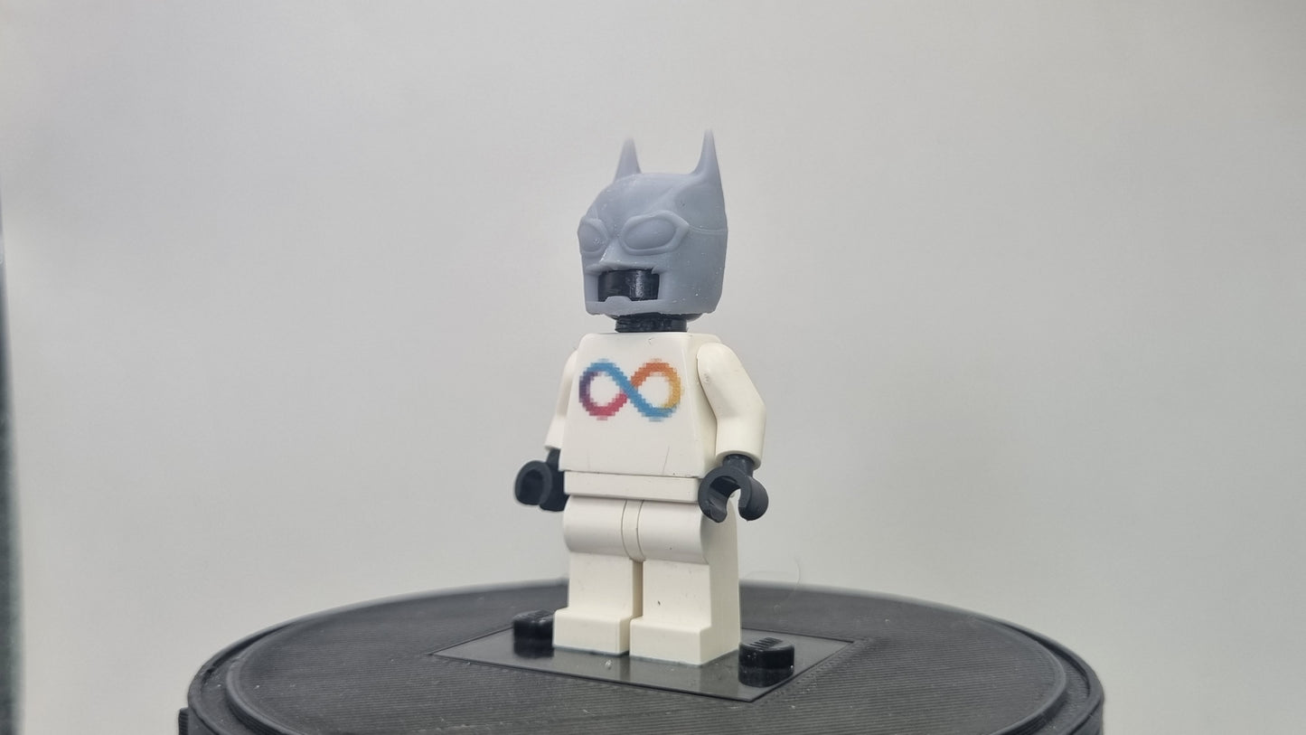 Building toy custom 3D printed super hero frog eye bat helmet!