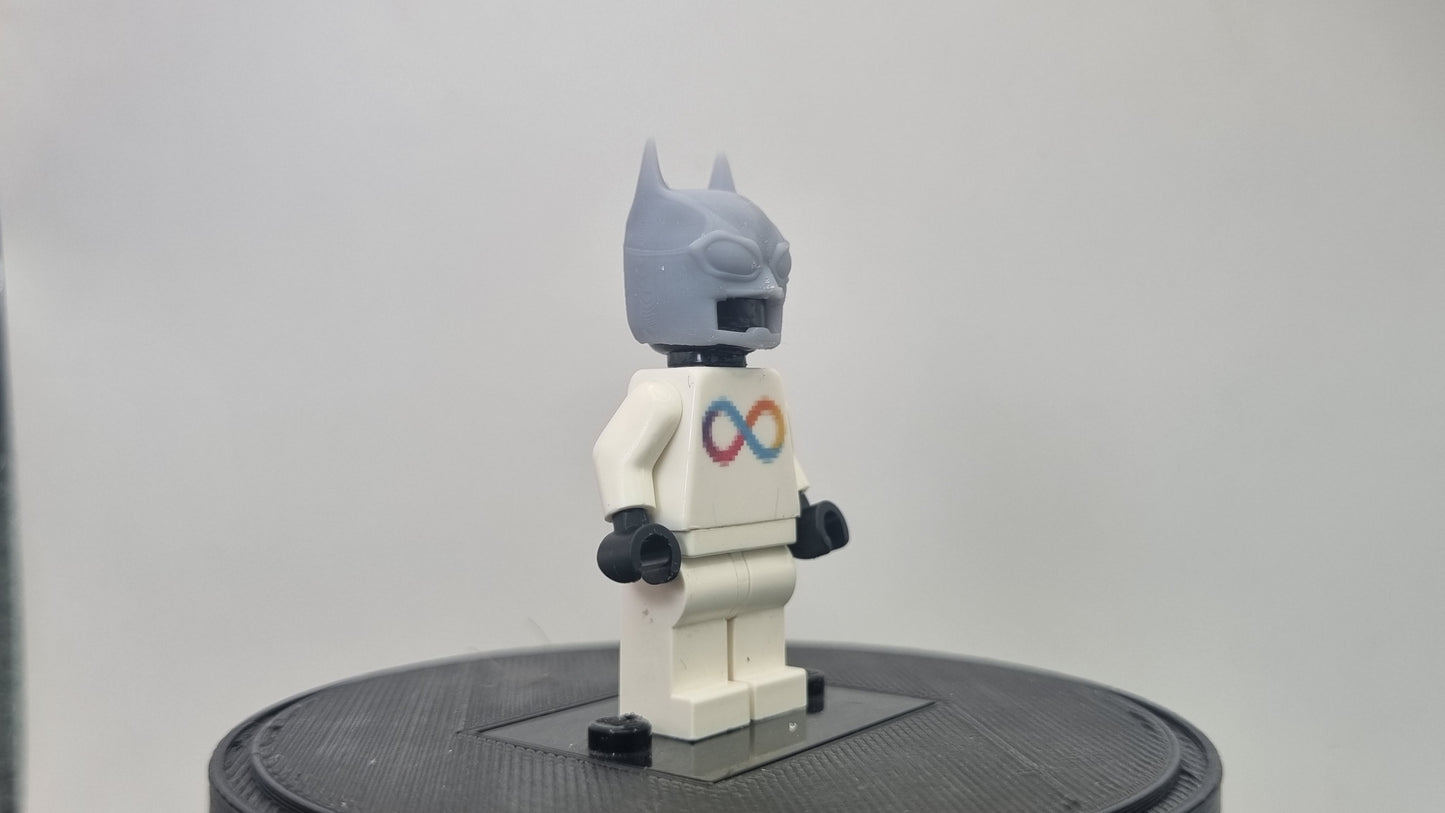 Building toy custom 3D printed super hero frog eye bat helmet!
