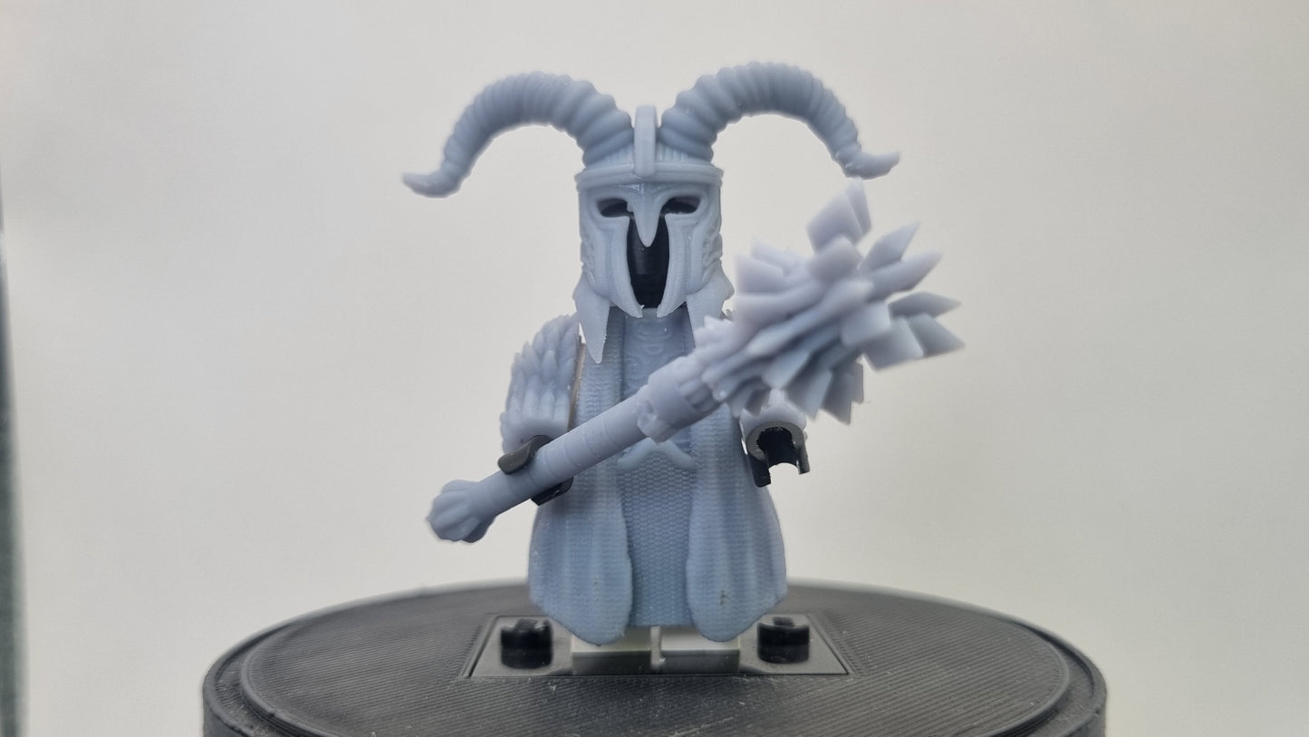 Building toy custom 3D printed evil lord survant with horns!