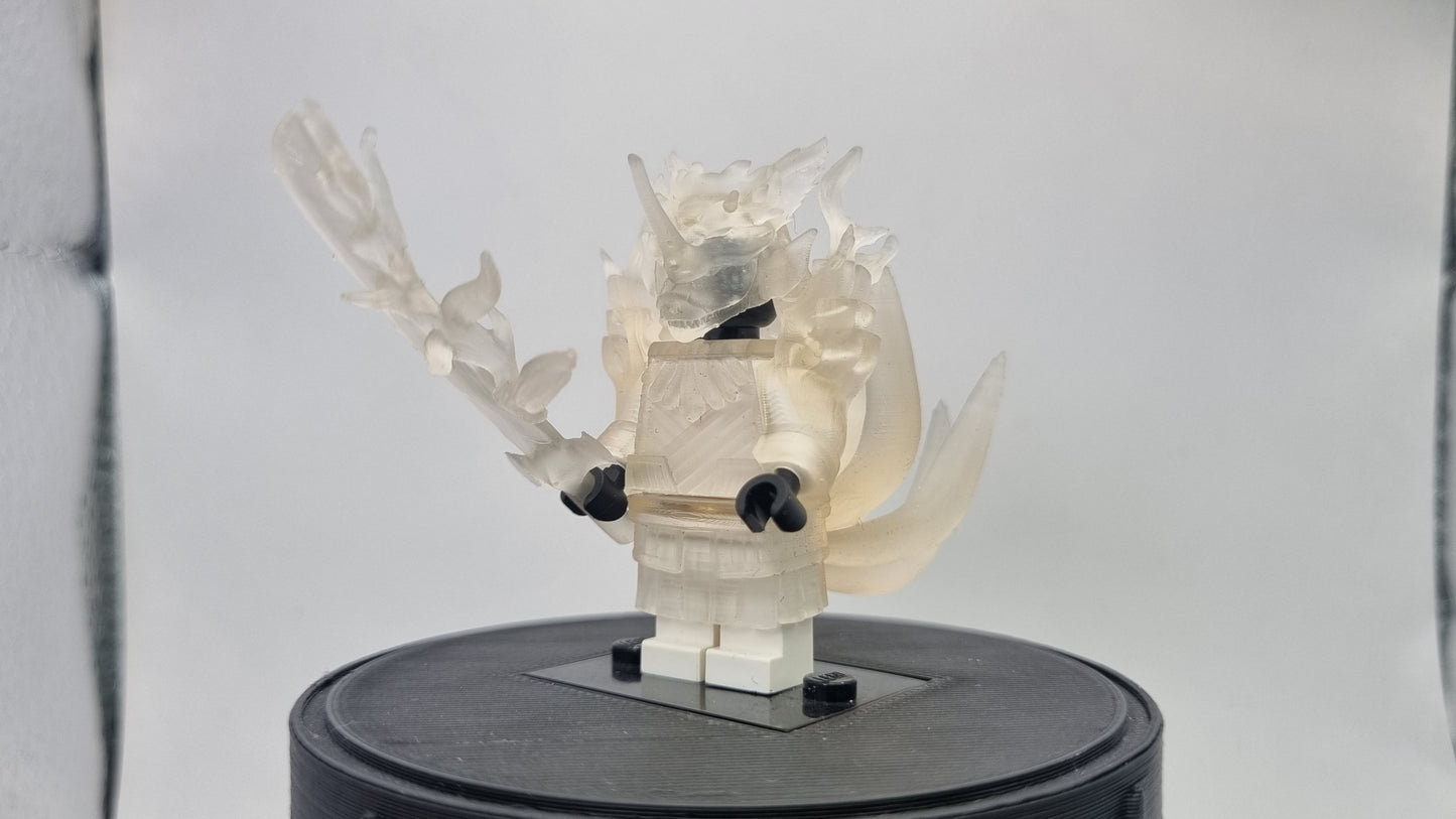 Building toy custom 3D printed ninja clear fox armor!