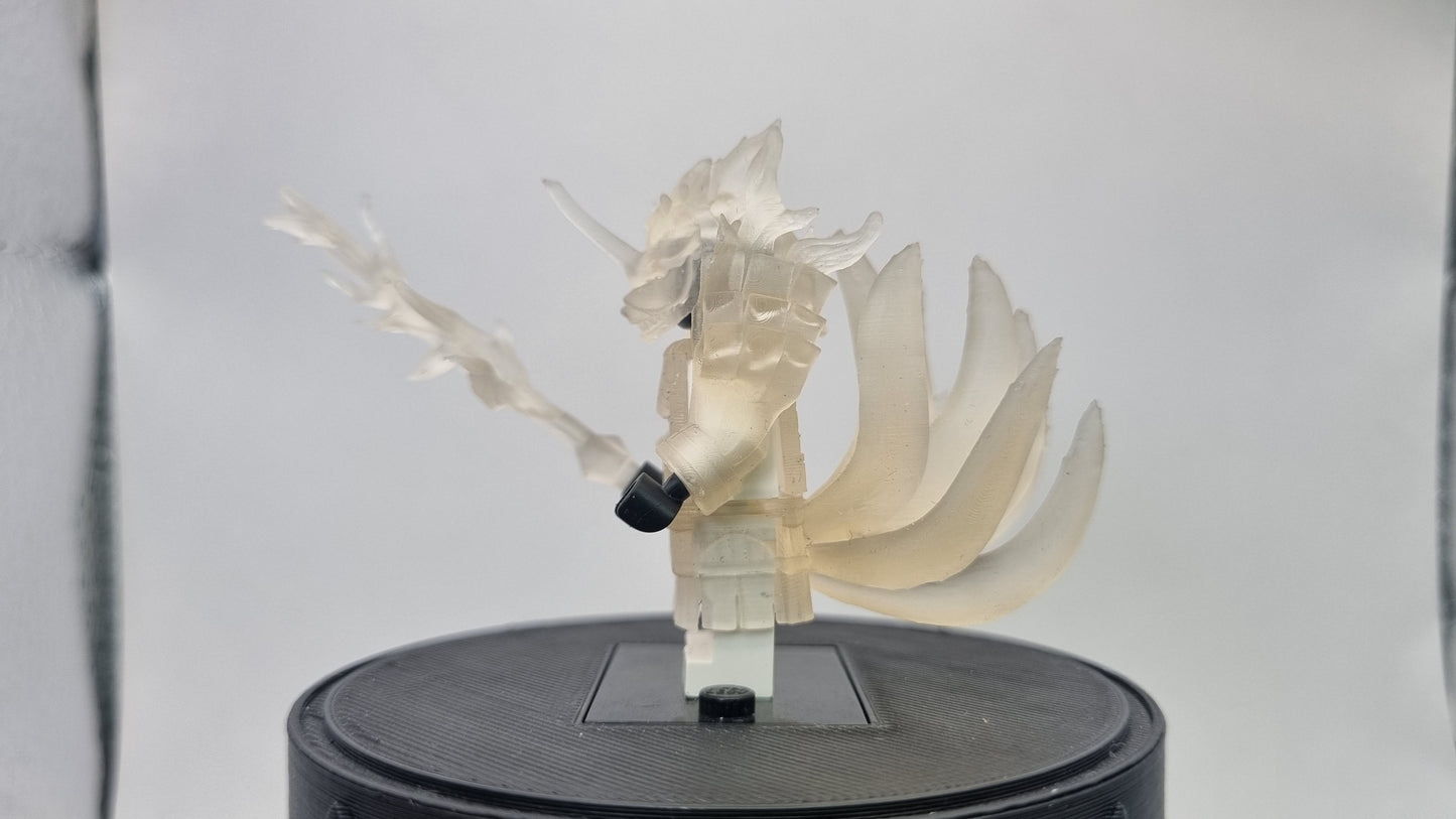 Building toy custom 3D printed ninja clear fox armor!