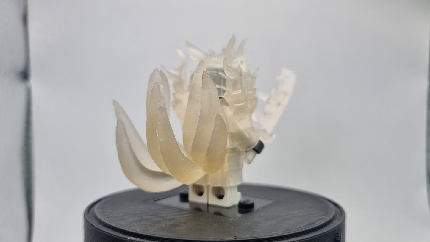 Building toy custom 3D printed ninja clear fox armor!