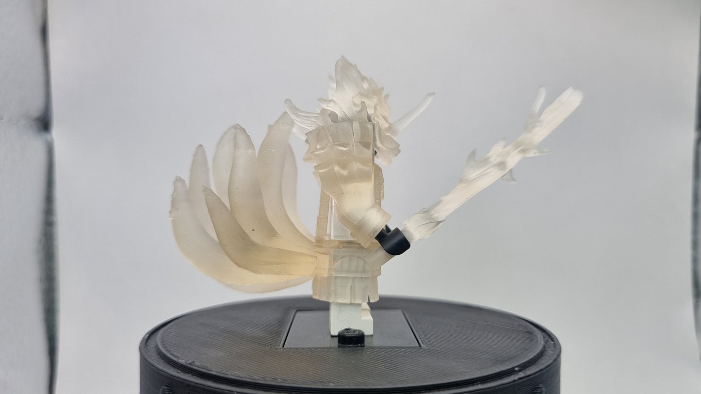 Building toy custom 3D printed ninja clear fox armor!