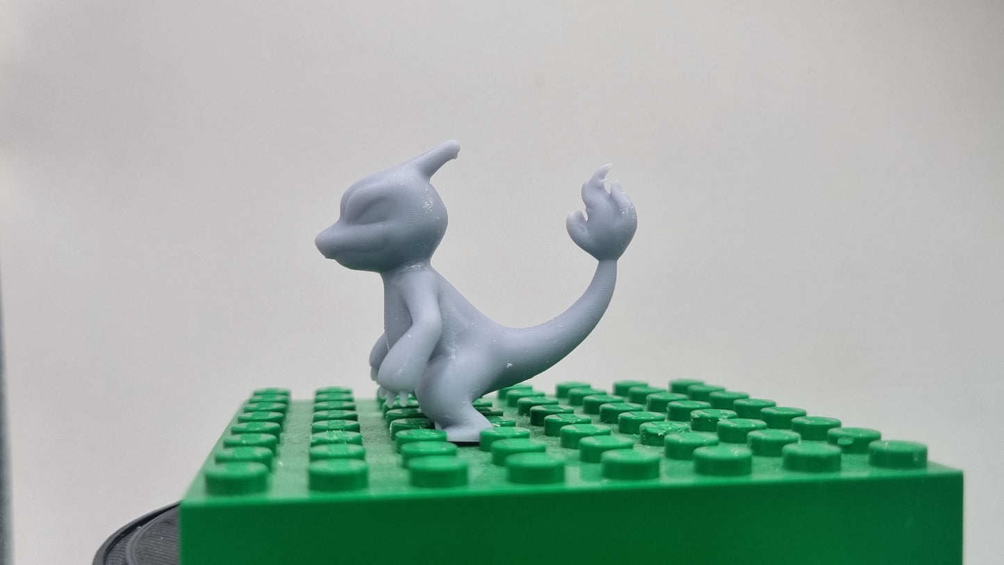 Building toy custom 3D printed animal to catch middle flaming tail dragon guy!
