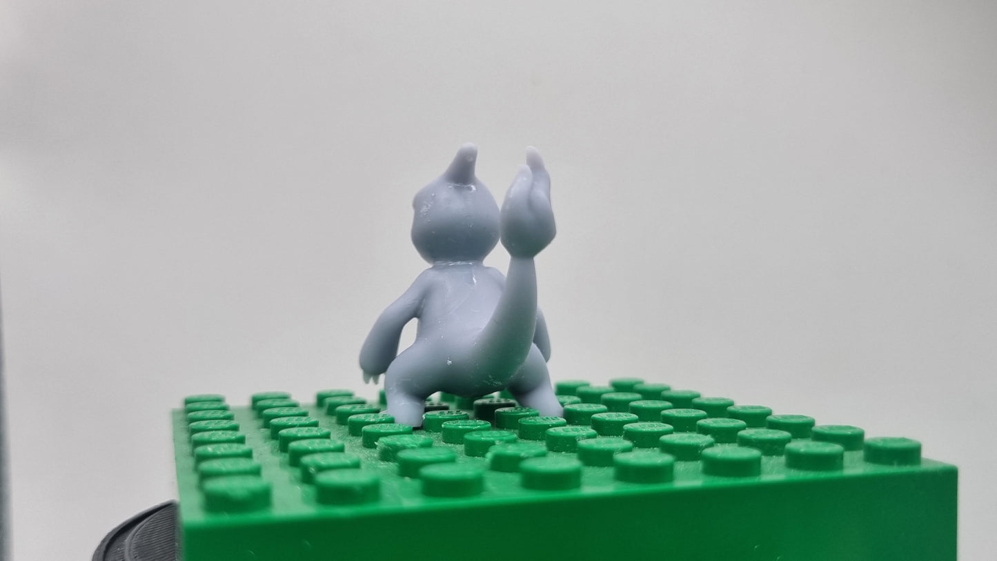 Building toy custom 3D printed animal to catch middle flaming tail dragon guy!