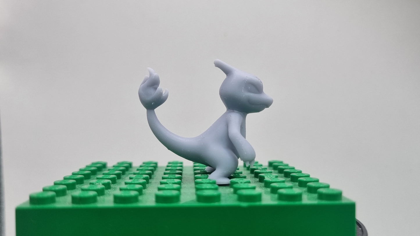 Building toy custom 3D printed animal to catch middle flaming tail dragon guy!