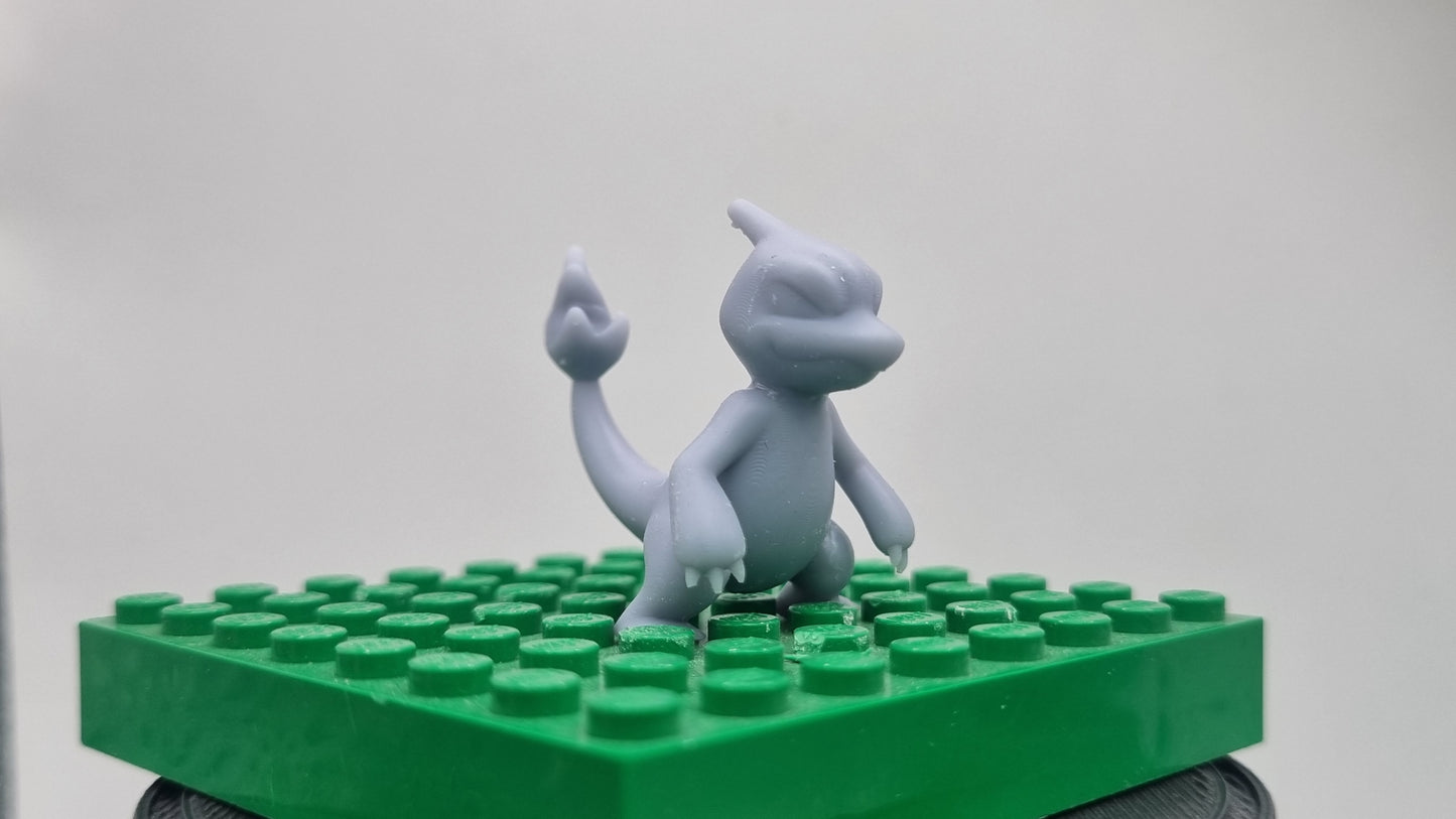 Building toy custom 3D printed animal to catch middle flaming tail dragon guy!