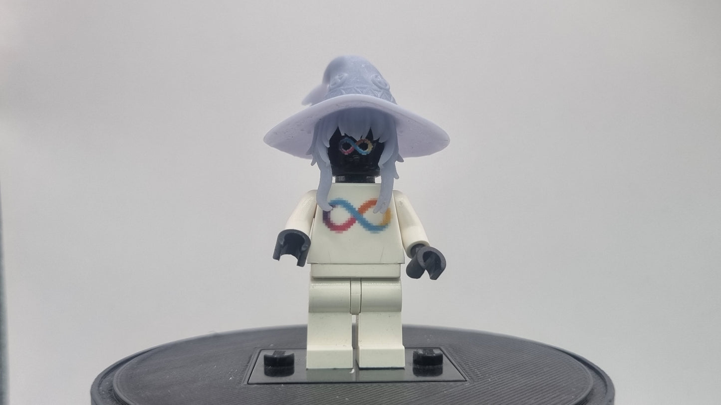 Building toy custom 3D printed female wizard crew hat!