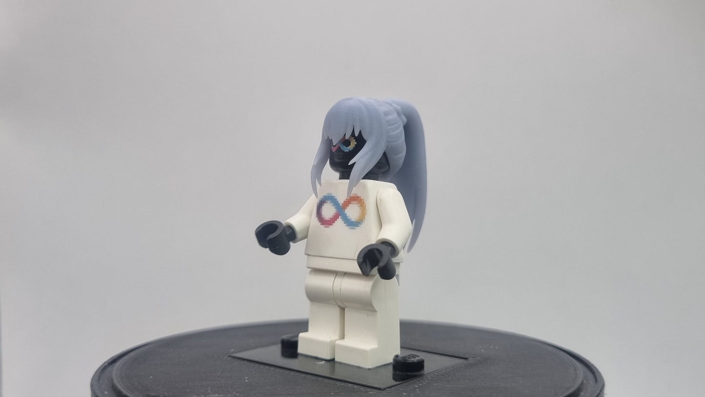 Building toy custom 3D printed wizard crew hair with pony tail!