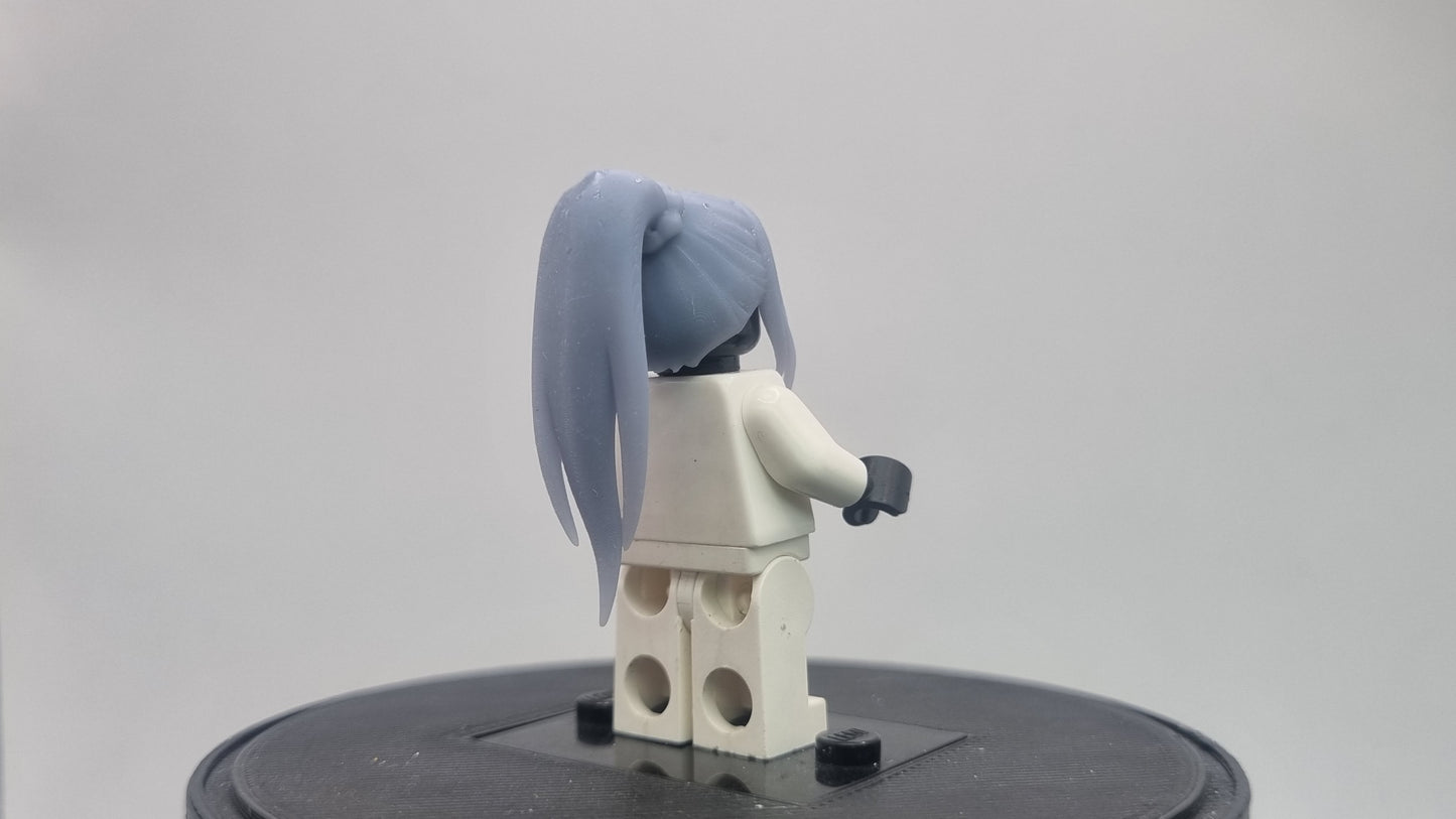 Building toy custom 3D printed wizard crew hair with pony tail!