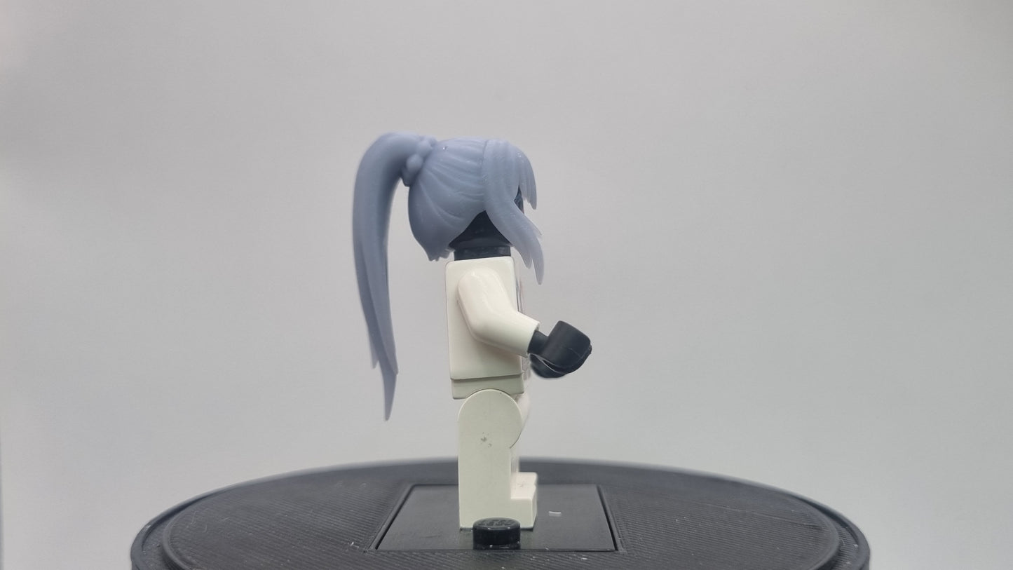 Building toy custom 3D printed wizard crew hair with pony tail!