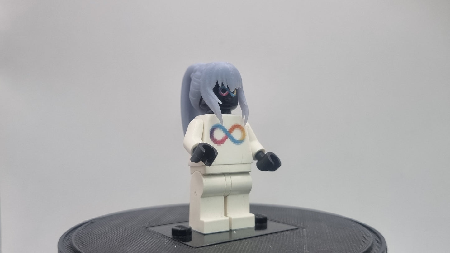 Building toy custom 3D printed wizard crew hair with pony tail!