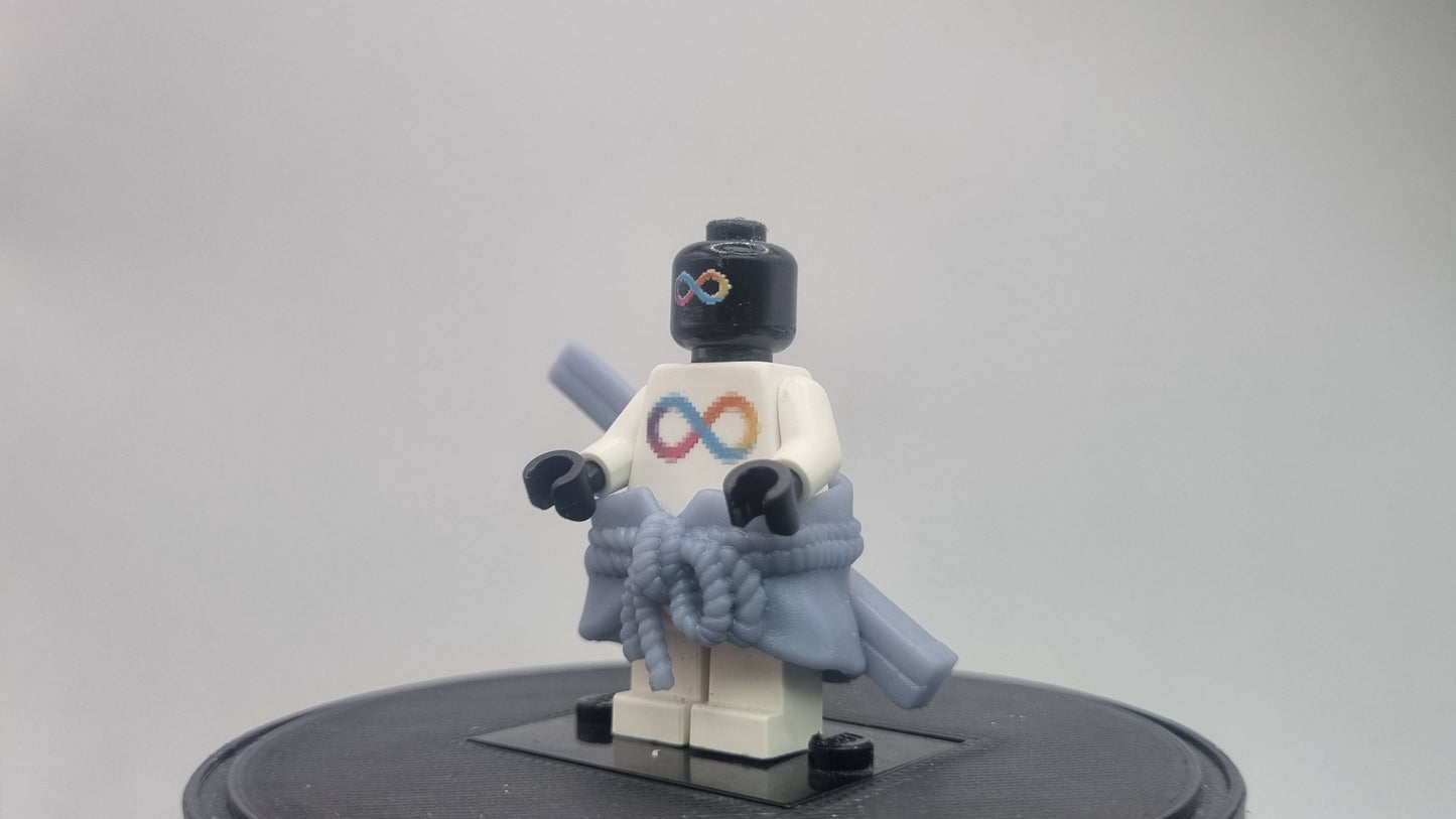 Building toy custom 3D printed ninja with strange eyes sword and mid piece!