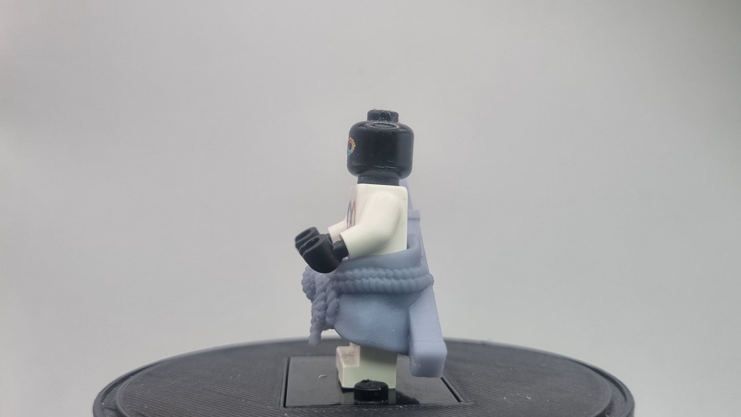 Building toy custom 3D printed ninja with strange eyes sword and mid piece!
