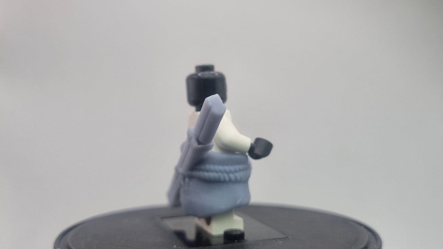 Building toy custom 3D printed ninja with strange eyes sword and mid piece!
